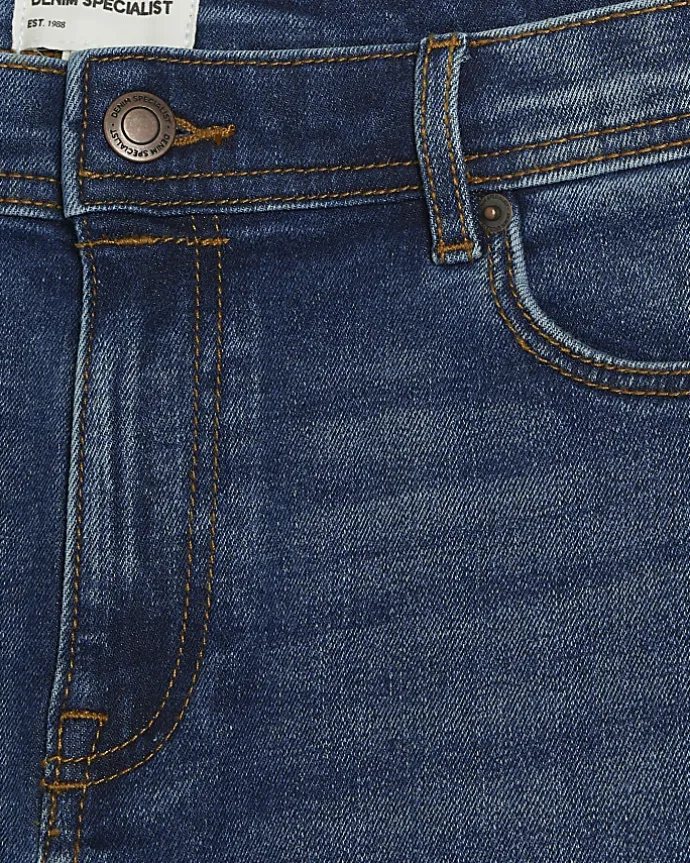 Blue skinny fit faded jeans