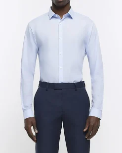 Blue slim fit multipack of 5 smart shirts