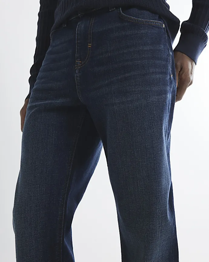 Blue straight fit jeans