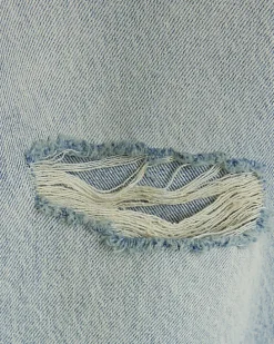 Blue straight fit ripped jeans
