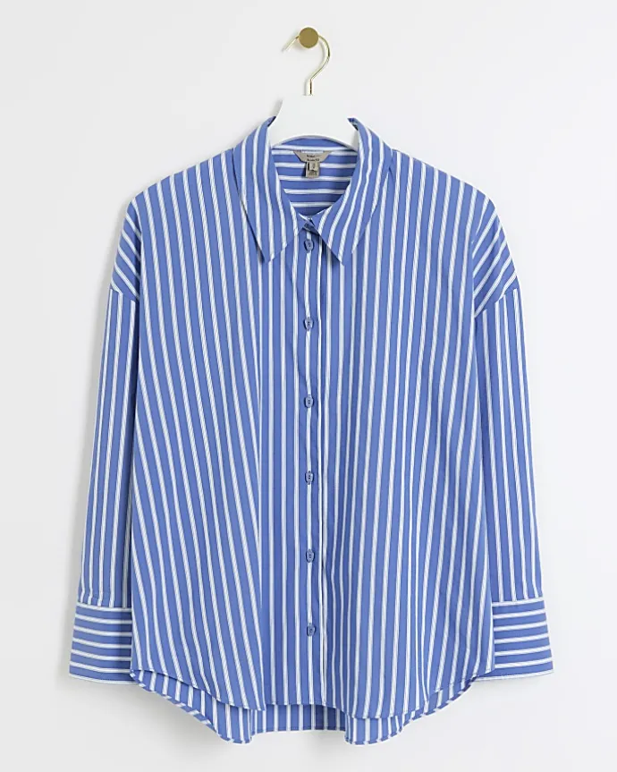 Blue stripe long sleeve shirt