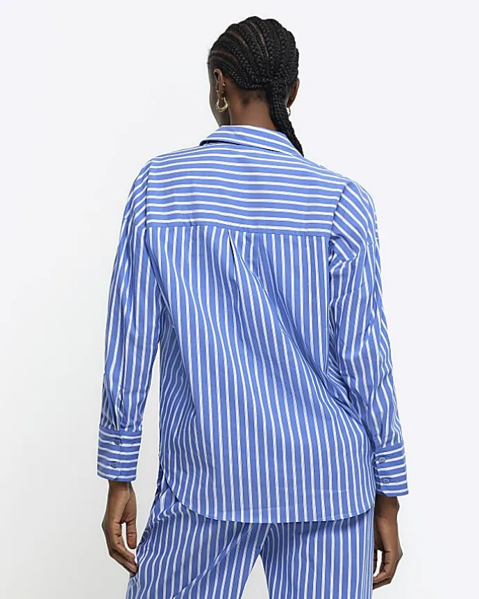 Blue stripe long sleeve shirt