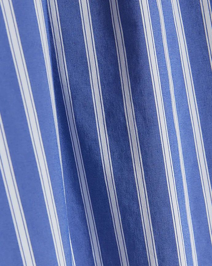 Blue stripe poplin pull on trousers