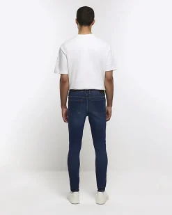 Blue super skinny fit spray on jeans