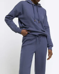Blue wide leg joggers