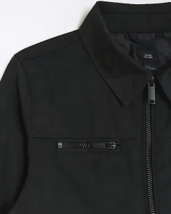 boys black tech shacket