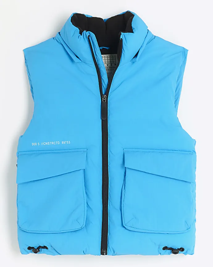 Boys blue hooded gilet