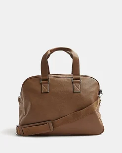 Brown faux leather holdall