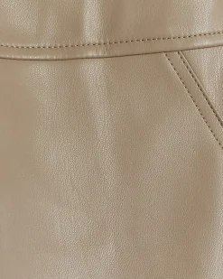 Brown faux leather mini skirt