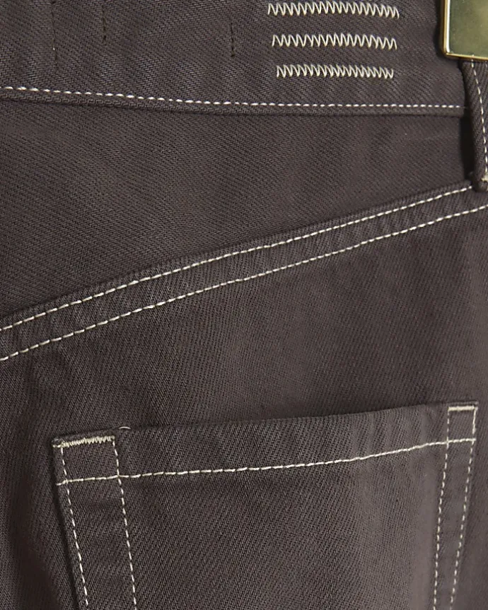 Brown high waisted relaxed straight fit jeans