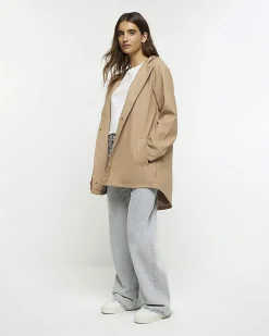 Brown Hooded Rain Coat