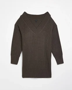 Brown long sleeve jumper mini dress
