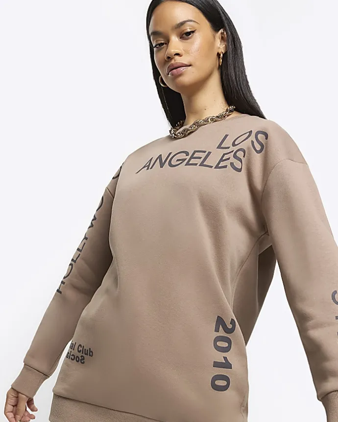Brown Los Angeles graphic sweatshirt