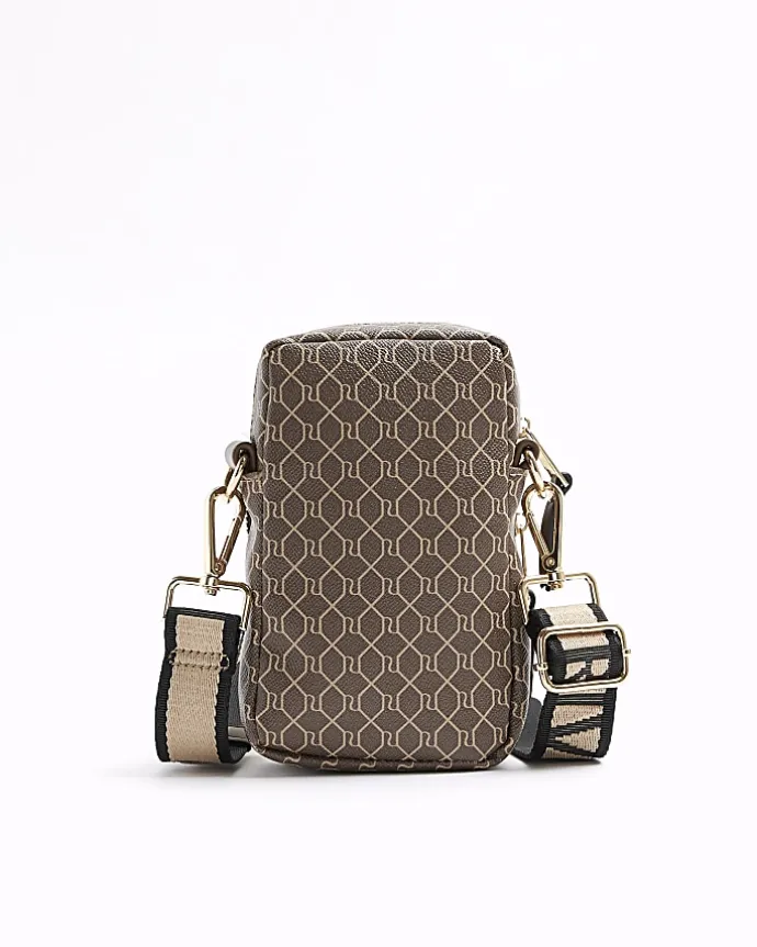 Brown monogram phone holder bag