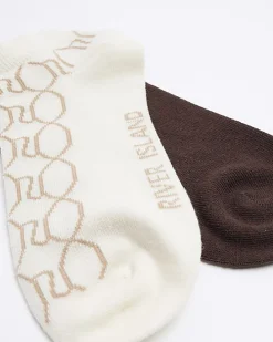Brown monogram trainer socks multipack