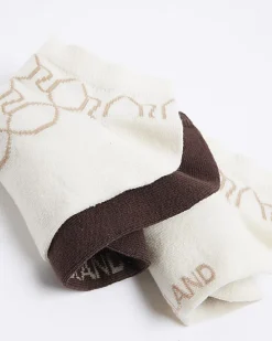 Brown monogram trainer socks multipack