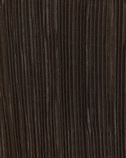 Brown plisse asymmetric bodycon midi dress