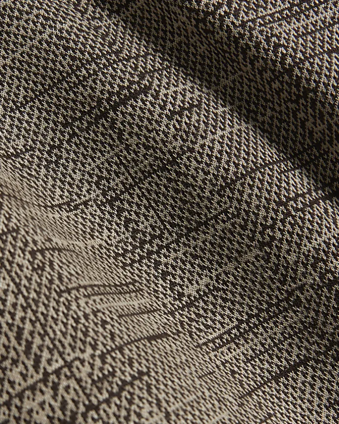 Brown regular fit cross hatch jacquard polo