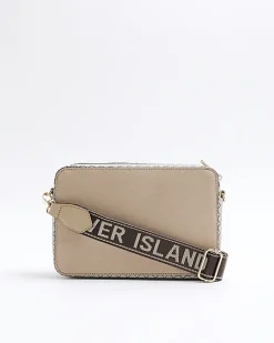 Brown RI monogram boxy cross body bag