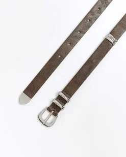 Brown skinny belt