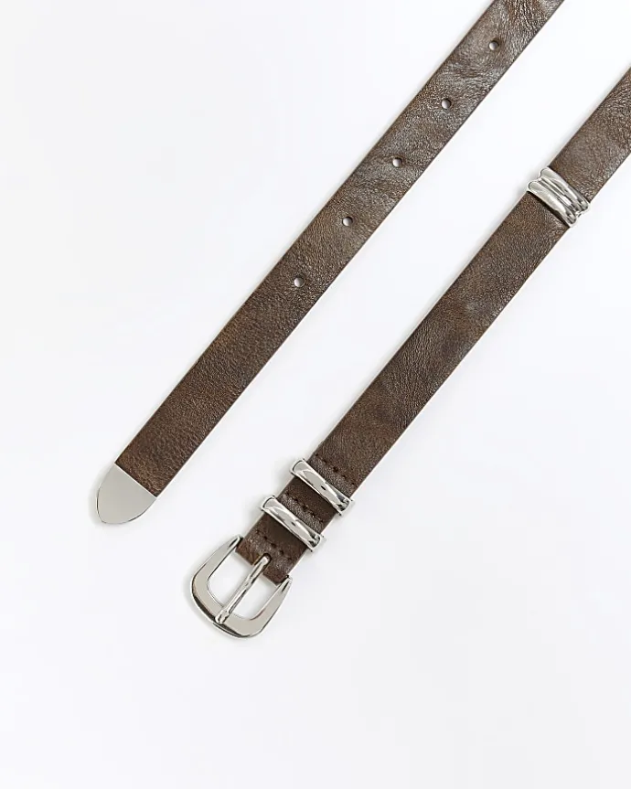 Brown skinny belt