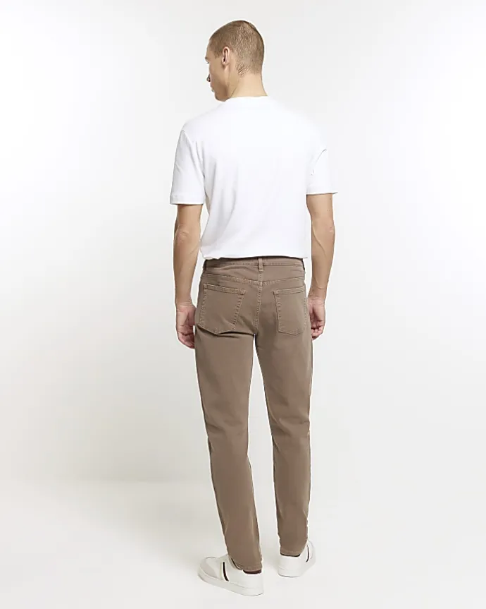 Brown slim fit jeans