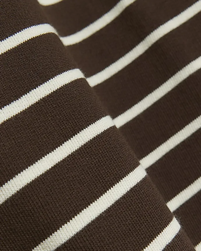 Brown stripe crop sweatshirt