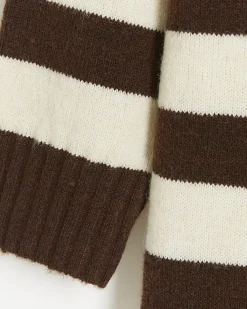 Brown stripe jumper midi dress