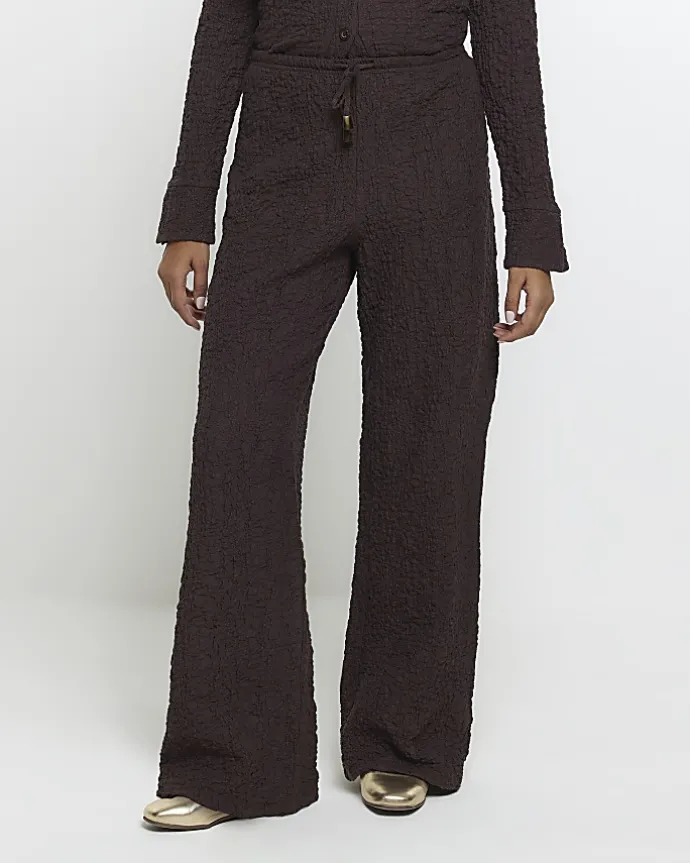 Brown textured long sleeve shirt