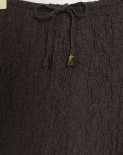 Brown textured wide leg trousers