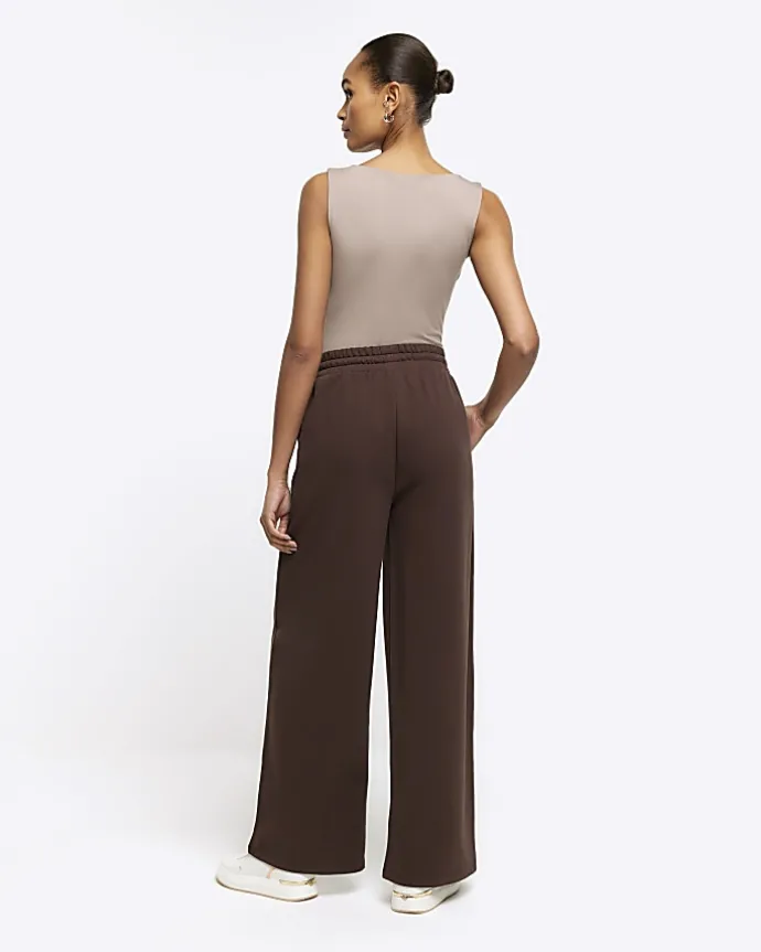 Brown wide leg joggers