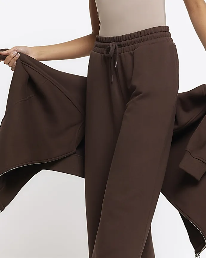 Brown wide leg joggers