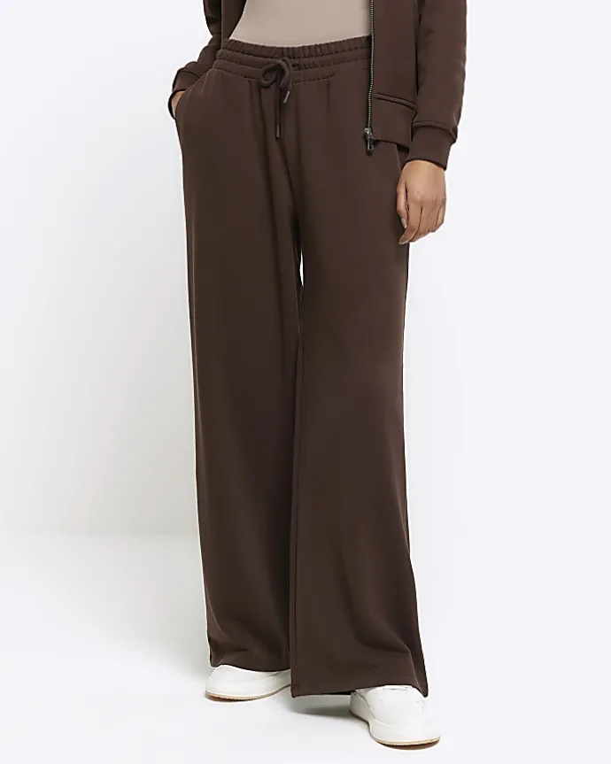 Brown wide leg joggers