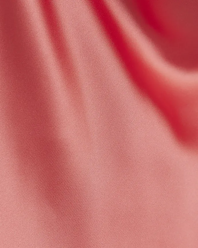 Coral satin cowl neck cami top