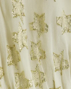 Cream glitter star maxi dress