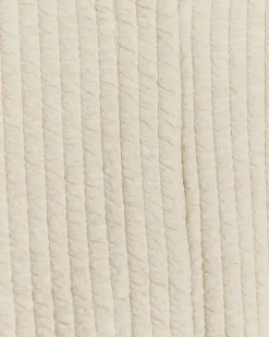 Cream quilted bomber sweatshirt