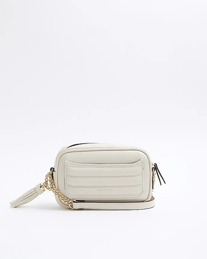 Cream soft cross body bag