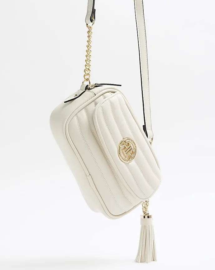 Cream soft cross body bag