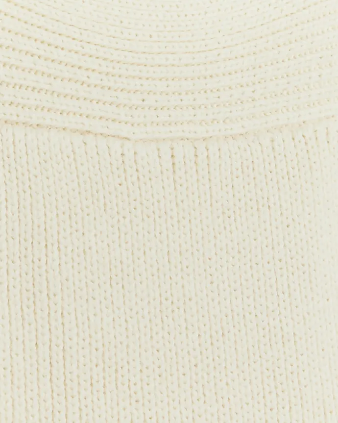 Cream square neck jumper mini dress