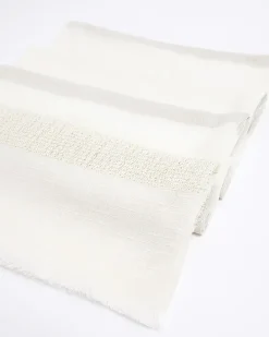 Cream Stripe Scarf