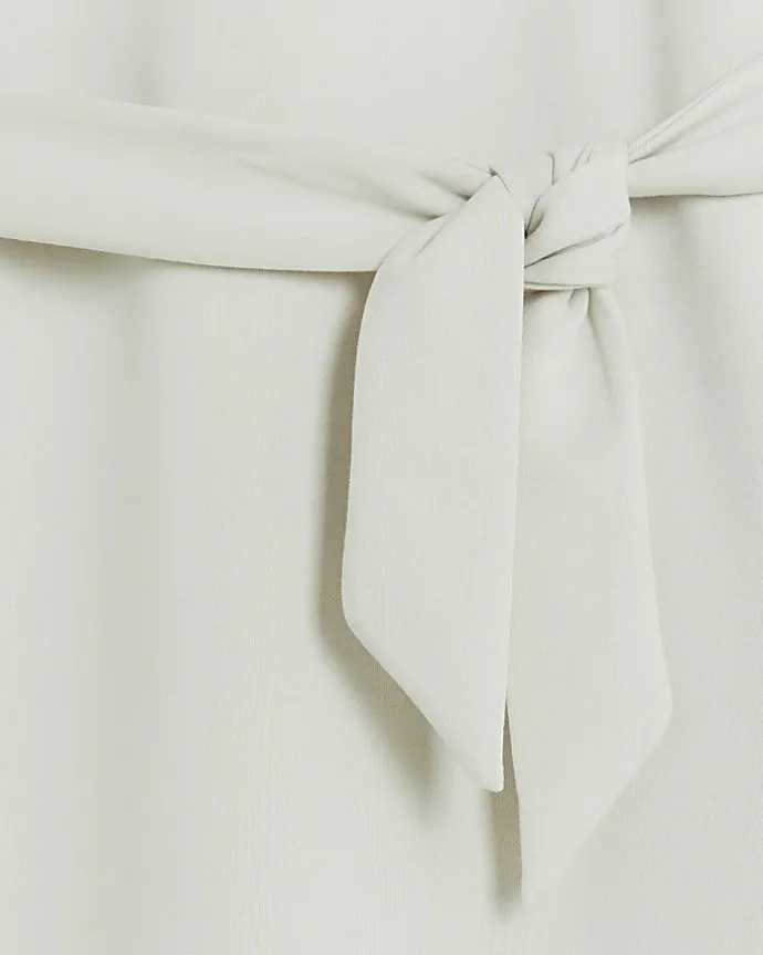 Cream tie jersey sweatshirt midi dress