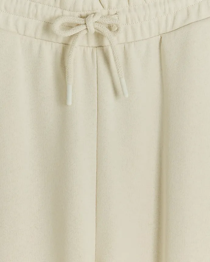 Cream wide leg joggers