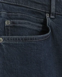 Dark blue tapered fit jeans