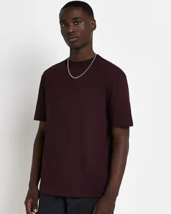 Dark red regular fit t-shirt