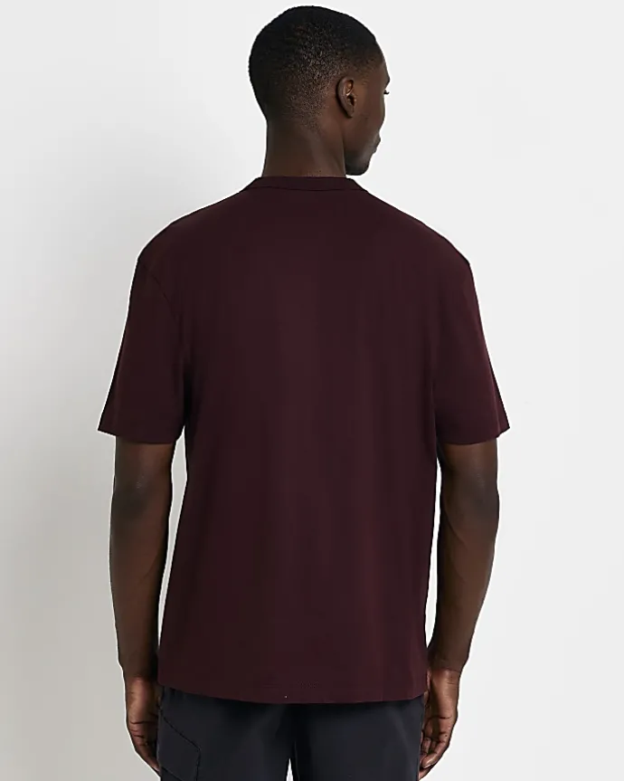 Dark red regular fit t-shirt