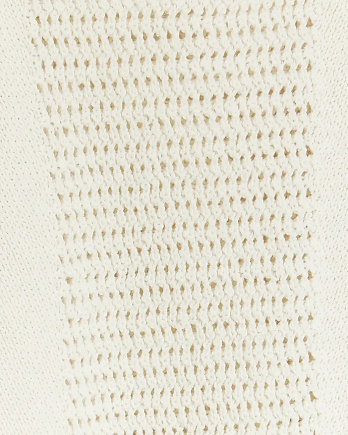 Ecru crochet beaded cami top