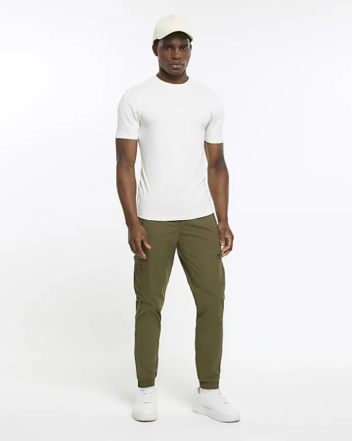 Ecru muscle fit t-shirt