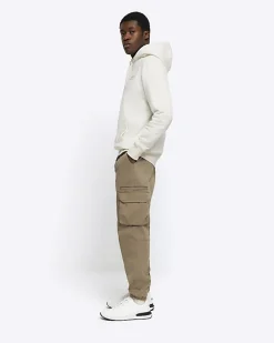 Ecru regular fit graphic hoodie