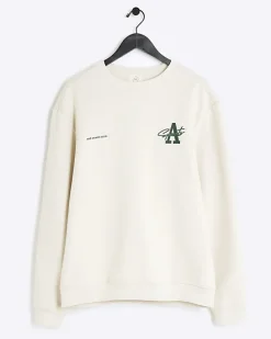 Ecru regular fit graphic Aperton sweatshirt