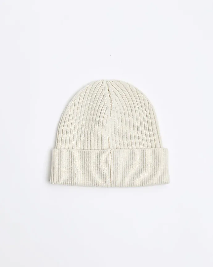 Ecru rib beanie